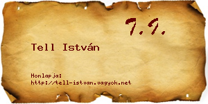 Tell István névjegykártya